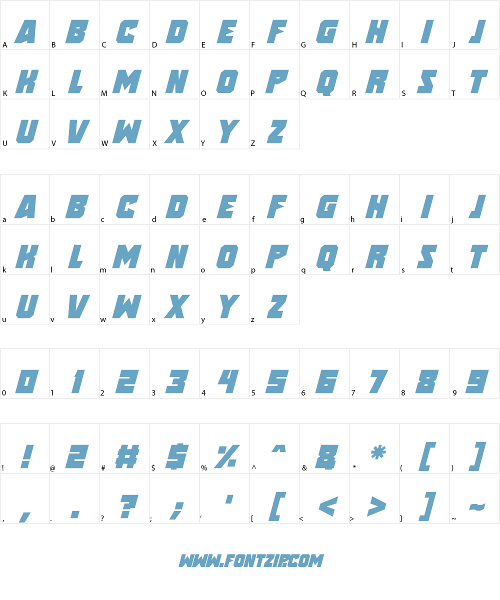 Speed Freaks Font Character